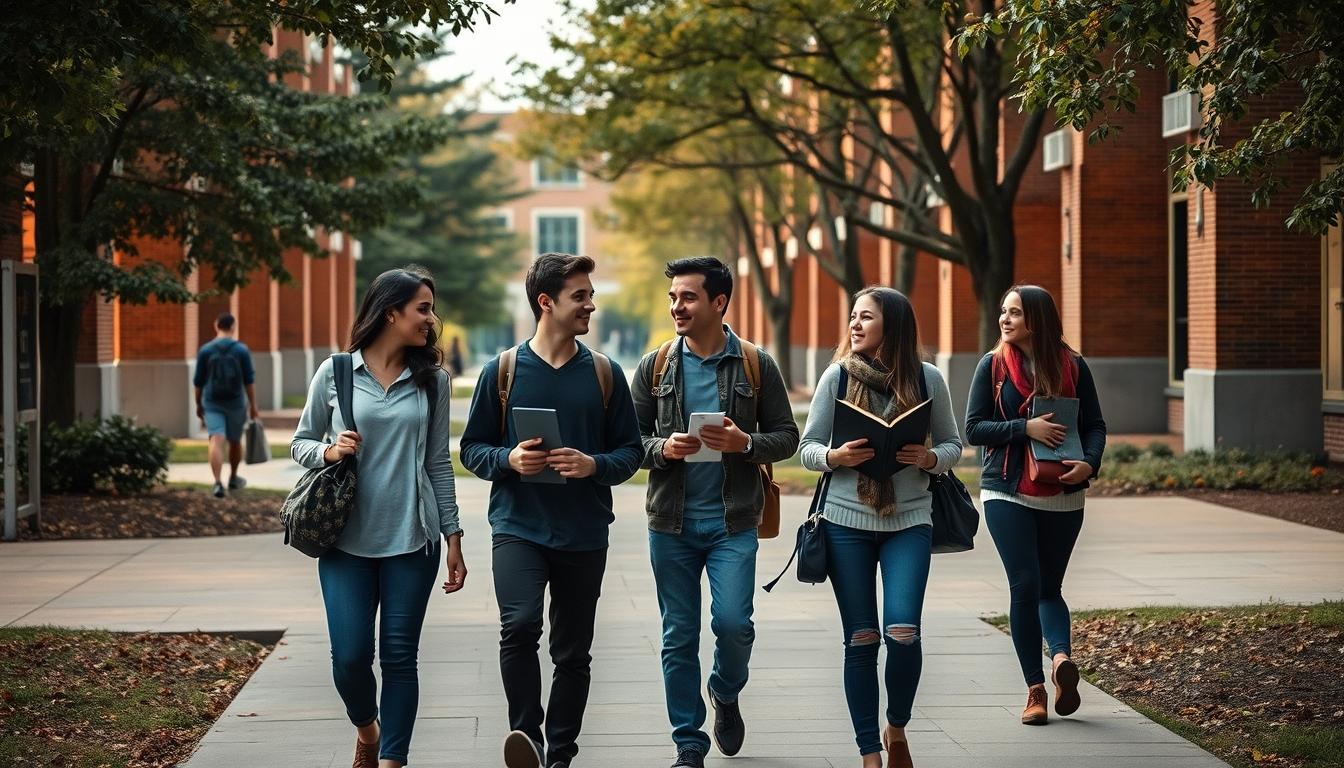 Student using learning strategies while studying